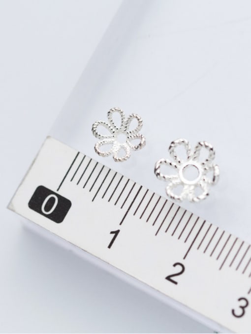 FAN 925 Sterling Silver With Silver Plated Fashion Flower Bead Caps 2