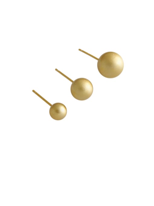 DAKA 925 Sterling Silver With Gold Plated Simplistic Round Stud Earrings