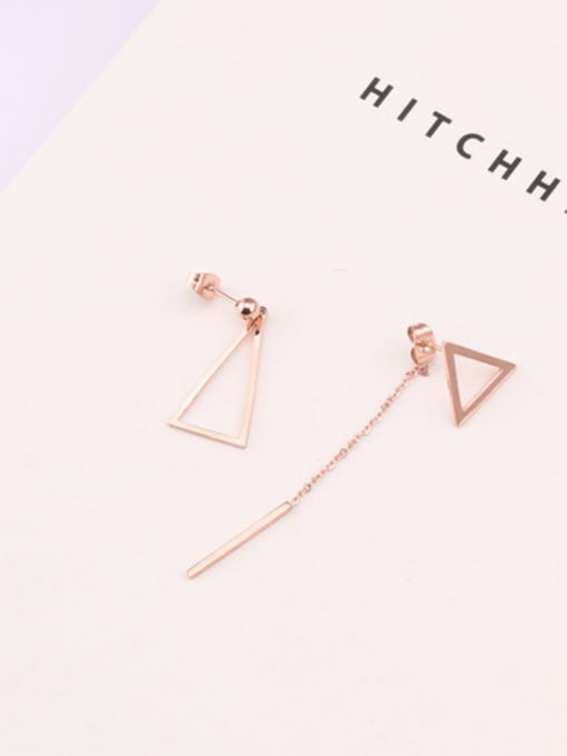 GROSE Hollow Triangle Geometric Asymmetry Stud Earrings 1