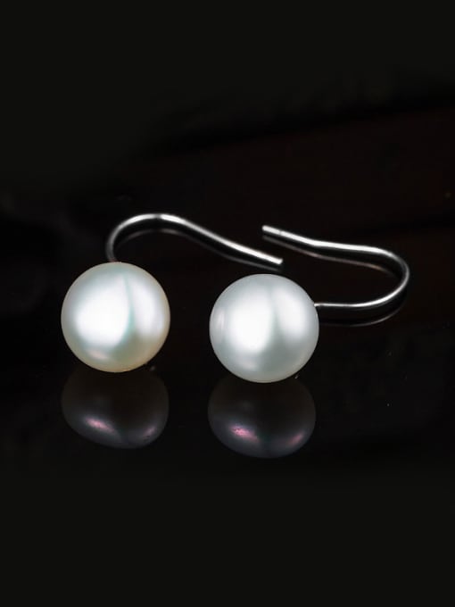 White Freshwater Pearl hook earring