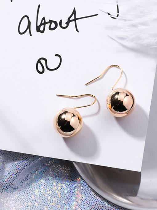 A gold Alloy With Gold Plated Fashion Ball Hook Earrings