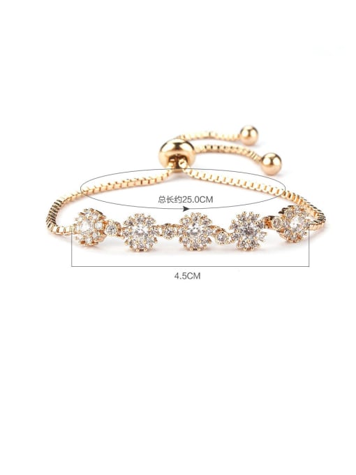 Mo Hai Copper With Cubic Zirconia  Personality Flower adjustable Bracelets 3