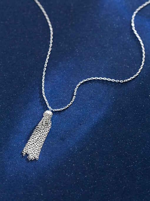 Rosh Sterling silver simple tassel necklace 0