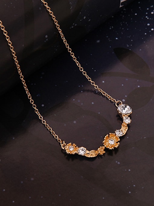 BESTIE Alloy Imitation-gold Plated Fashion Artificial Stones Flower Three Pieces Jewelry Set 1