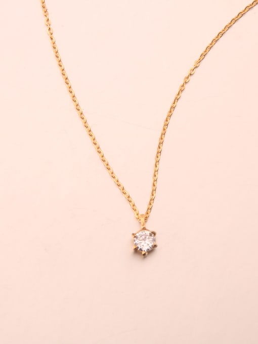 GROSE Temperament Simple Zircon Clavicle Necklace 0