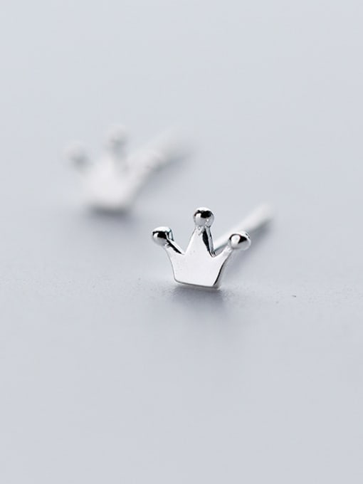 Rosh Women Crown Shaped S925 Silver Stud Earrings 0