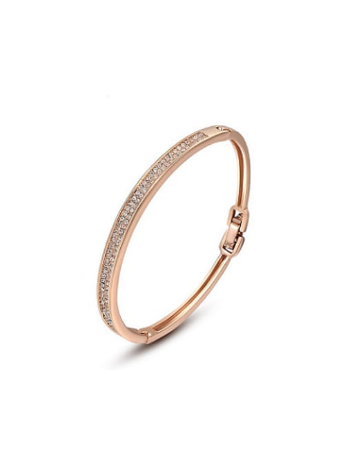 Rose Gold Elegant Austria Crystal Geometric Shaped Bangle