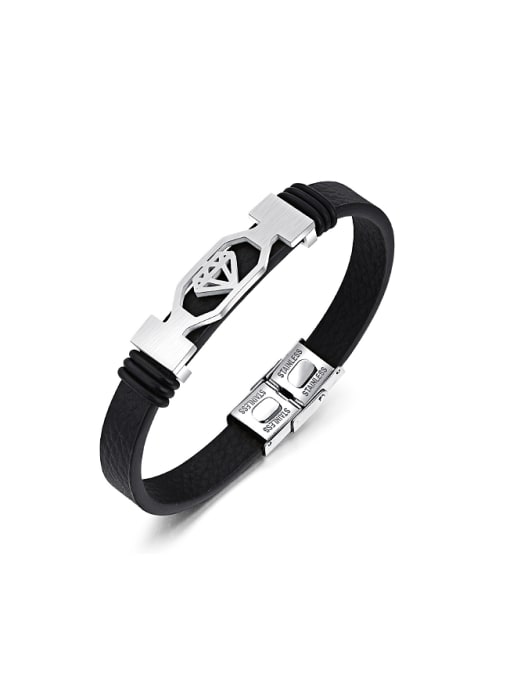 titanium Fashion Personalized Artificial Leather Band Bracelet