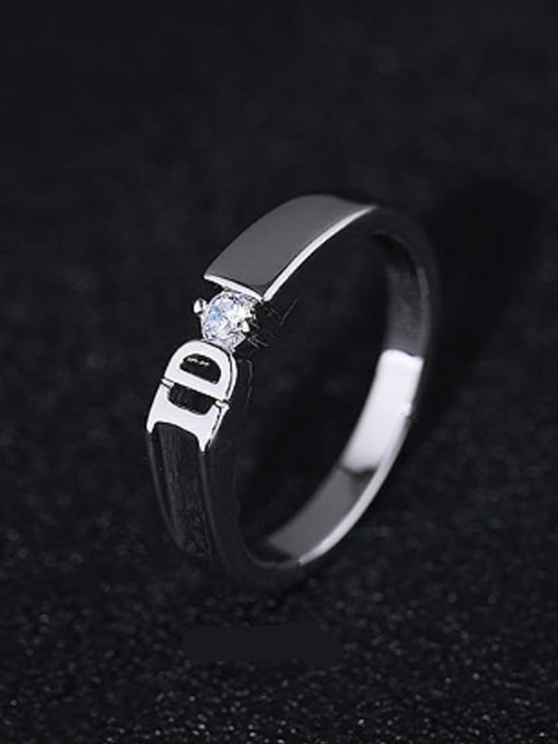 Platinum Simple Cubic AAA Zircon Copper Wedding Ring