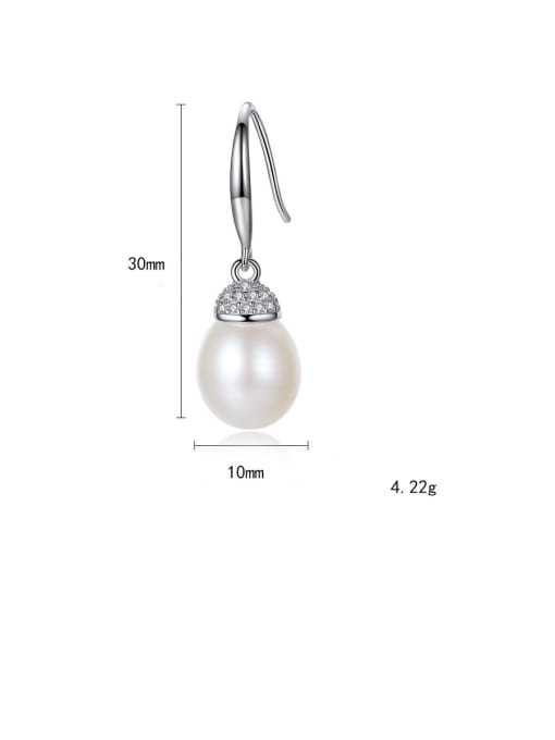 CCUI 925 Sterling Silver With Platinum Plated Simplistic Water Drop Hook Earrings 4