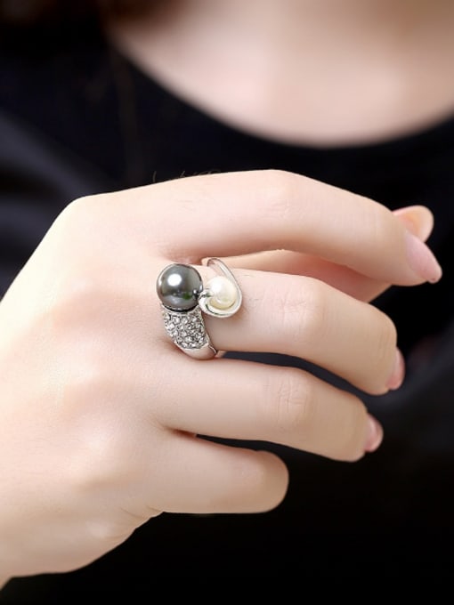 OUXI Personalized Artificial Pearls Opening Ring 1