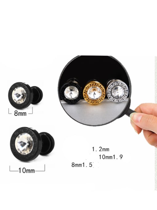 BSL Stainless Steel With Gold Plated Vintage Geometric Stud Earrings 1