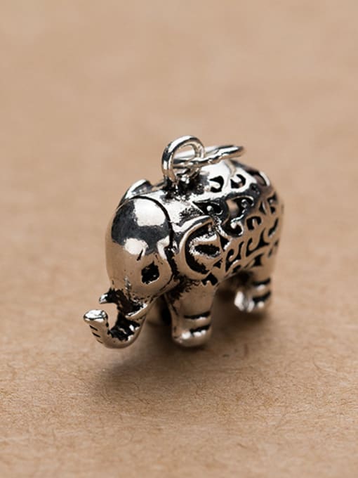 FAN Thai Silver With Antique Silver Plated Vintage Animal Elephant Charms 1