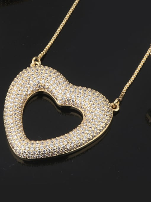 Pendant (white ) Copper With Cubic Zirconia Classic Heart Jewelry Sets