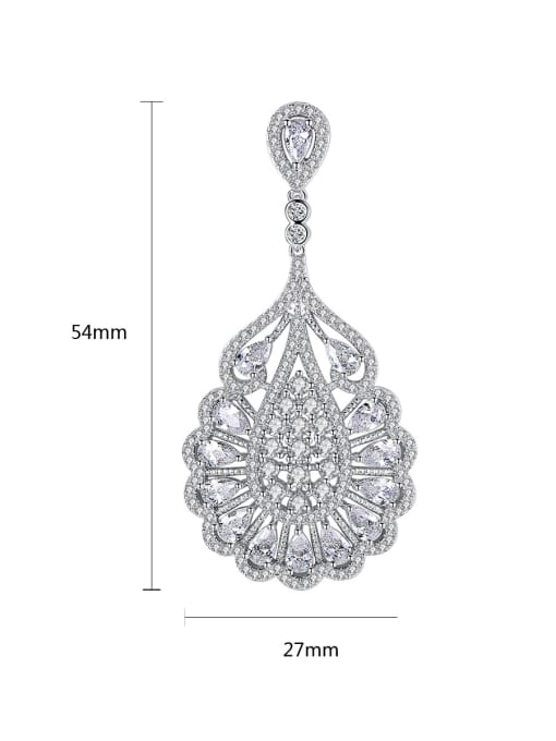 BLING SU AAA zircon retro court exaggerated luxury water-drop earrings 3