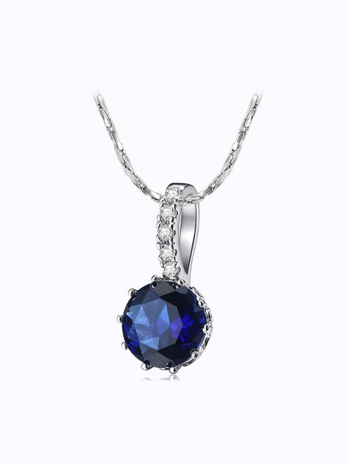 XP Copper Alloy White Gold Plated Fashion Simple Zircon Necklace