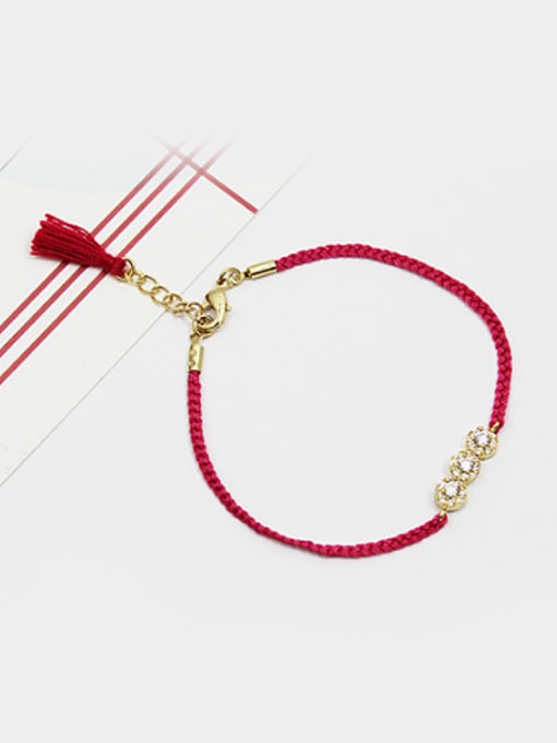 Lang Tony Exquisite Three Beads Zircon Wrap Bracelet 1