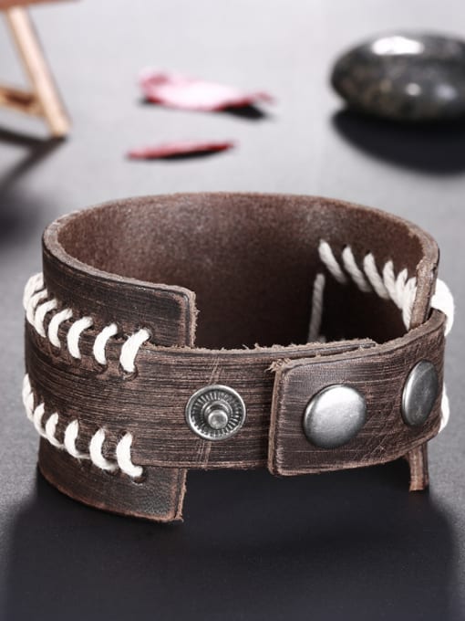 OUXI Personalized Cross Artificial Leather Bracelet 2