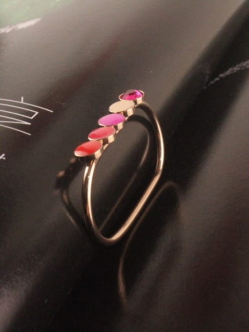 GROSE Colorful Glue Fashion Titanium Ring 2