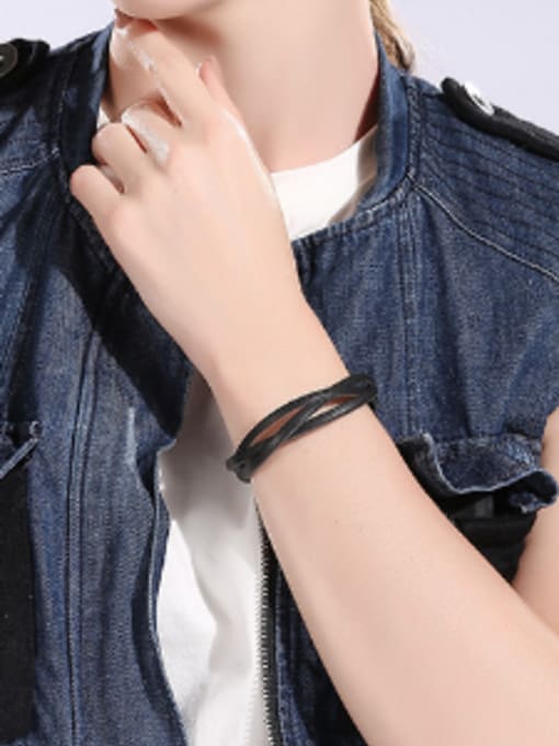 OUXI Retro Artificial Leather Ropes Bracelet 1