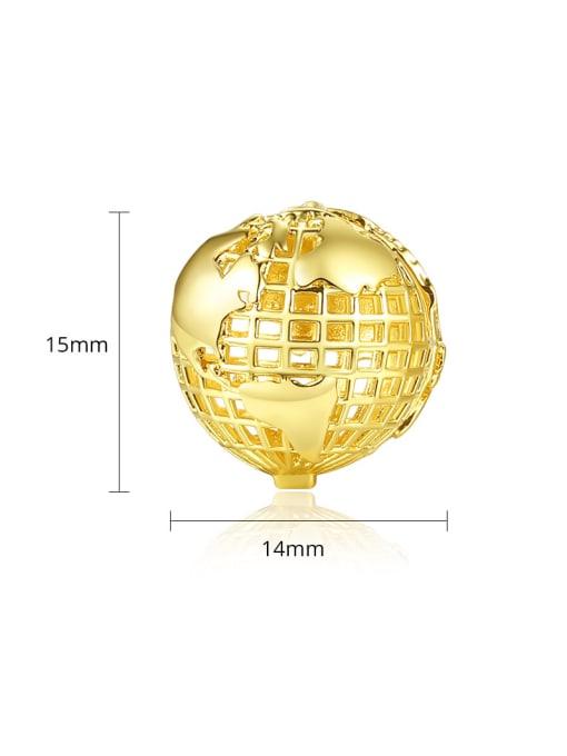 BLING SU Copper With Gold Plated Fashion Hollow Globe Clip On Earrings 4