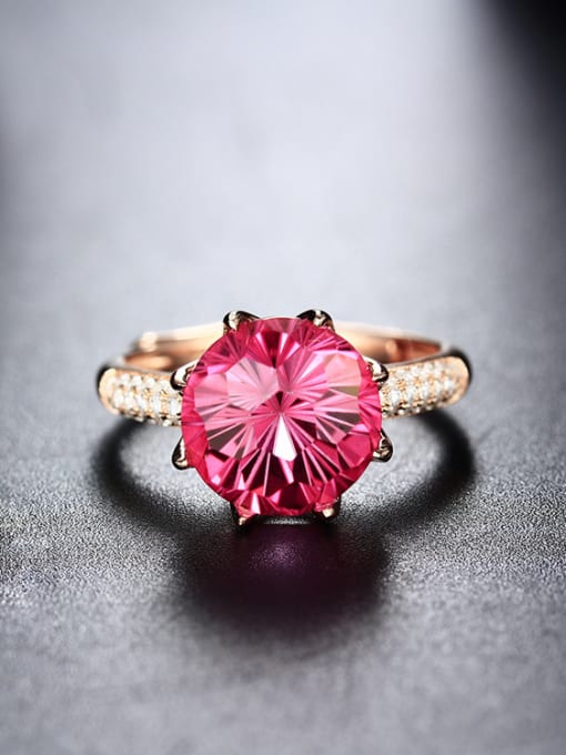 Deli Fashion Gemstone Flowery Engagement Ring 1