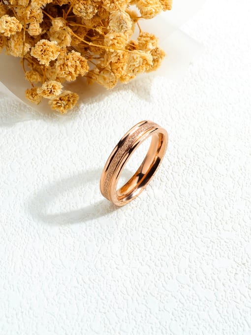 Open Sky Stainless Steel With Rose Gold Plated Simplistic Round Band Rings 3