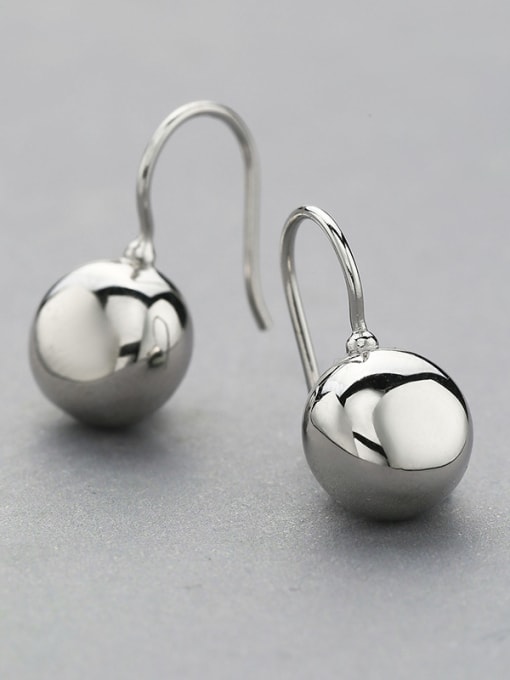 White 925 Silver Ball Shaped hook earring
