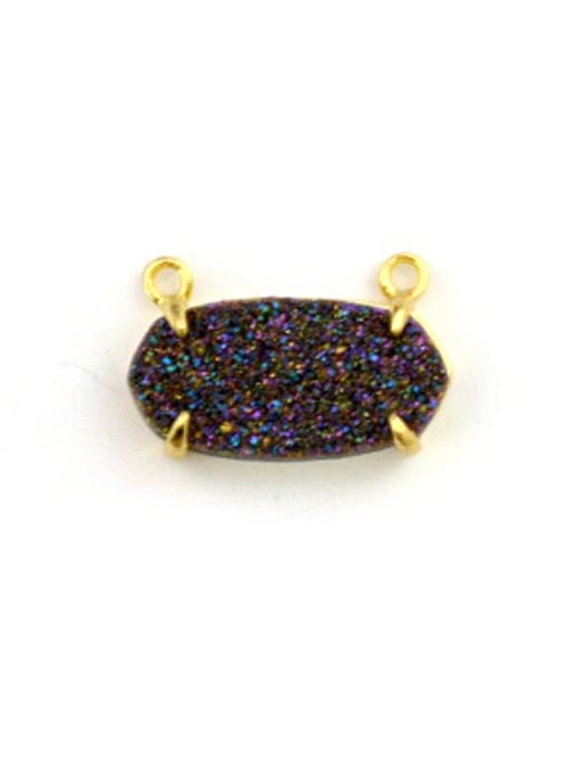 multi-color Simple Shiny Oval Natural Crystal Pendant