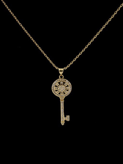 Golden 2018 Key Shaped Copper Necklace