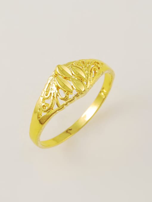 Yi Heng Da Creative Hollow Geometric Shaped 24K Gold Plated Ring 0