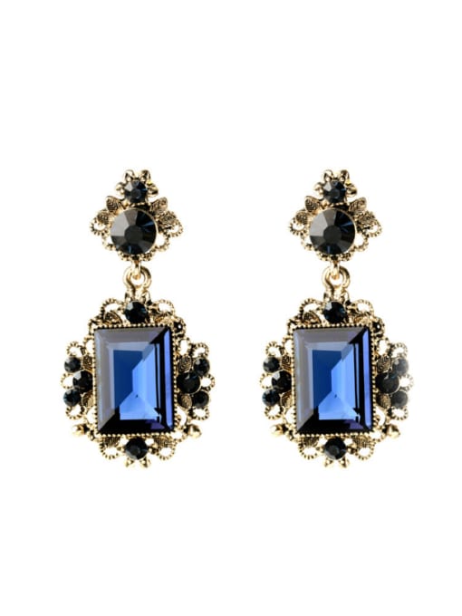 KM Fashion Luxury Rhinestones Alloy Drop Chandelier earring