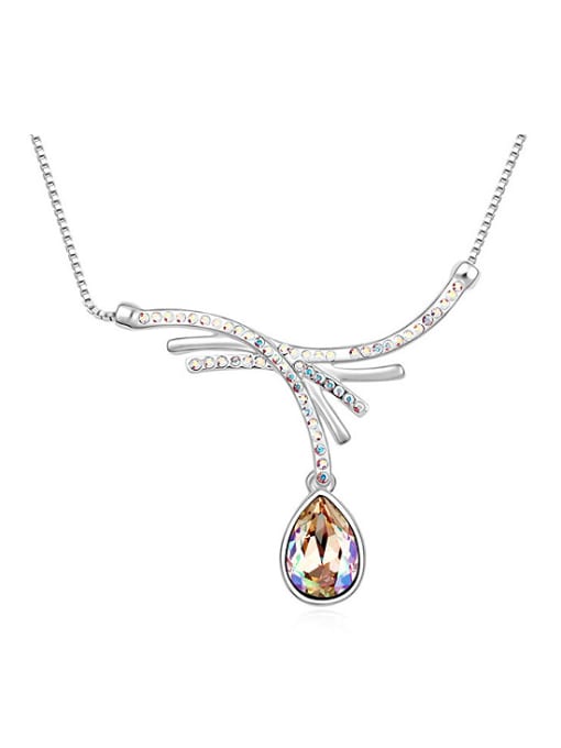 QIANZI Fashion Water Drop austrian Crystals Alloy Necklace