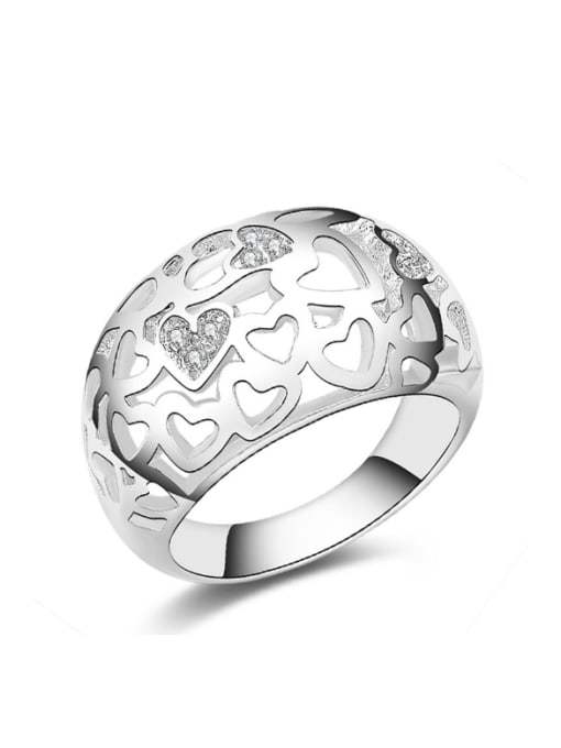 Ya Heng Silver Plated Smooth Exaggerate Style Women Ring 0