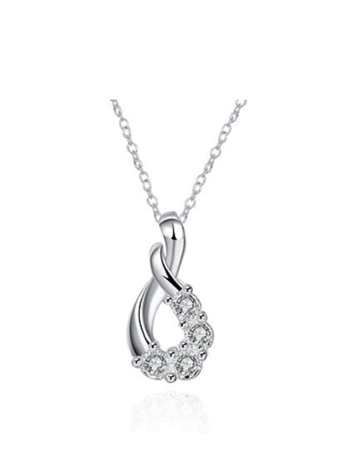 OUXI Simple Zircon Water Drop shaped Necklace