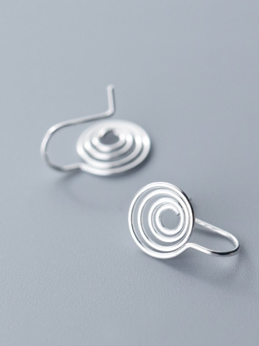 Rosh 925 Sterling Silver With Silver Plated Simplistic Mosquito Coils Hook Earrings 0