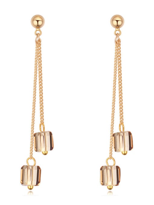 QIANZI Fashion austrian Crystals Gold Plated Alloy Drop Earrings 1
