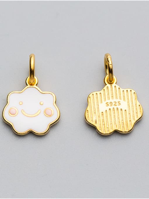 FAN 925 Sterling Silver With 18k Gold Plated Cute Irregular clouds Charms 1