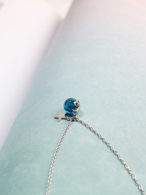 Peng Yuan Blue Crystal Ball Little Star Necklace 1