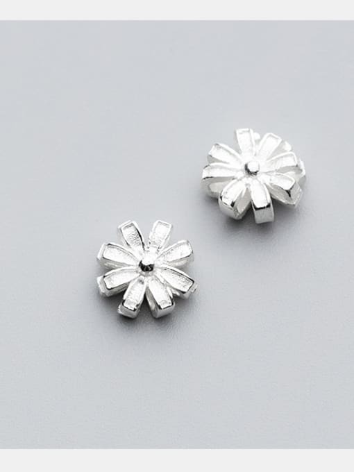 FAN 925 Sterling Silver With Silver Plated Cute Flower Charms