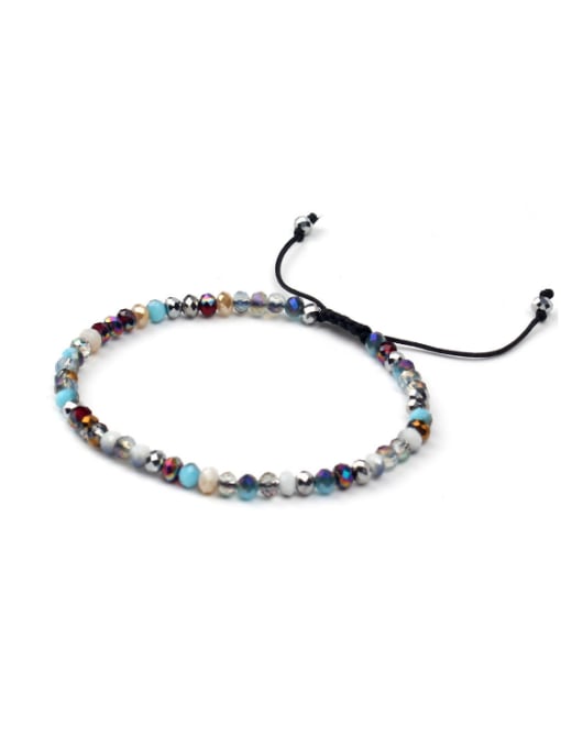 handmade Colorful Glass Beads Woven Adjustable Bracelet