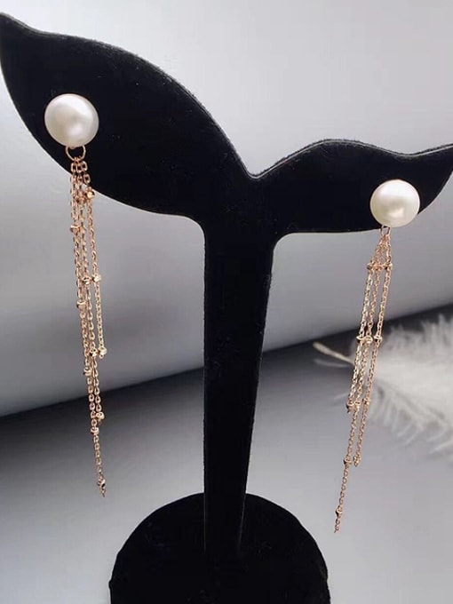 EVITA PERONI Fashion Freshwater Pearl Tassels drop earring 2
