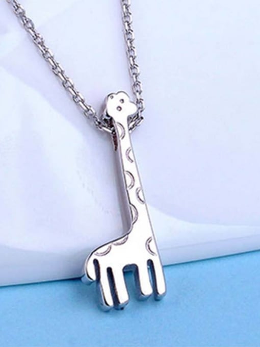 One Silver Lovely Deer Pendant 2