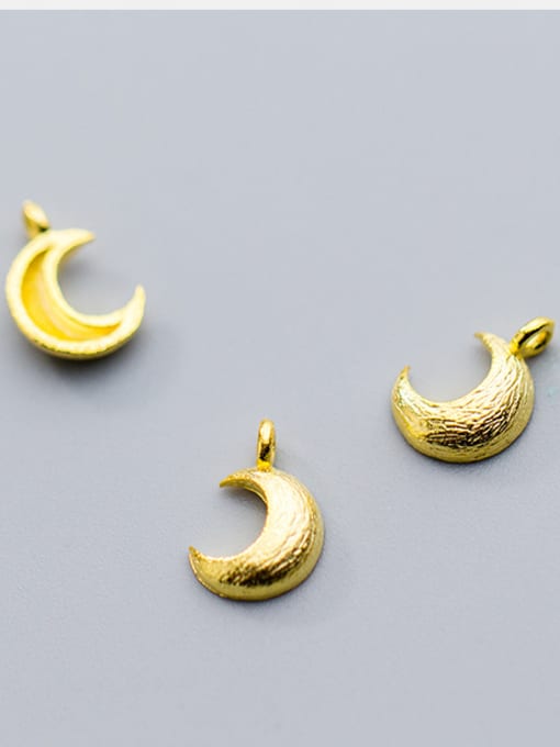 FAN 925 Sterling Silver With 18k Gold Plated Simplistic Moon Charms 3