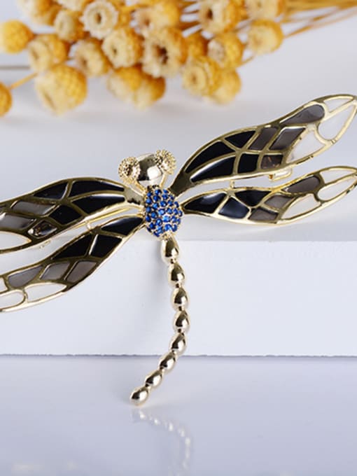 black Copper With Gold Plated Cute Insect dragonfly Brooches