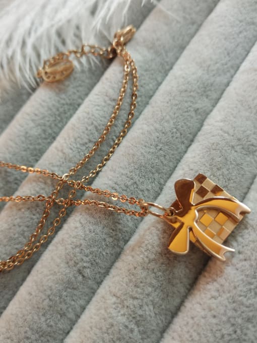 Rose Gold Christmas Bow Tie Rose Gold Titanium Necklace
