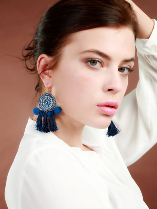 KM Bohemia National Wind Tassel Fashion Drop Earrings 3