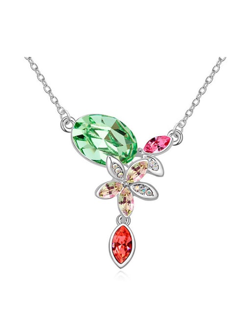 QIANZI Exquisite Shiny austrian Crystals Pendant Alloy Necklace 0