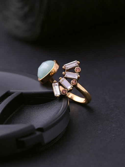 KM Simple Stones Alloy Opening Statement Ring 2