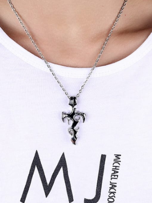 Open Sky Personalized Titanium Cross Men Necklace 1